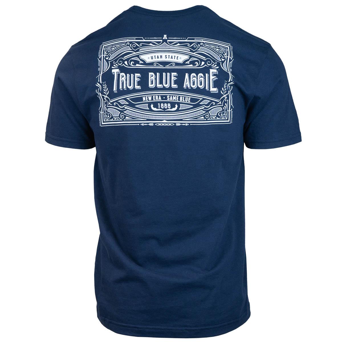 utah state true blue aggie western style navy unisex t-shirt